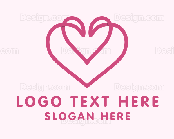 Pink Valentine Heart Logo