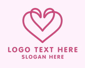 Valentine - Pink Valentine Heart logo design