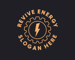 Gear Electricity Energy  logo design