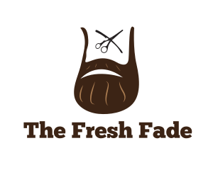 Hipster Man Beard Barber logo design