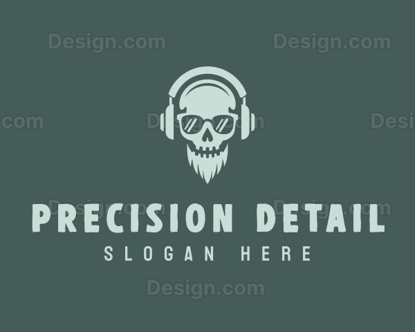 Skull Beard Musician Logo