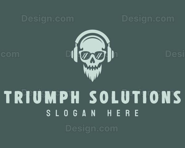 Skull Beard Musician Logo