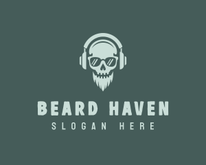 Skull Beard Musician logo design