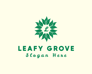 Leafy Plant Flower logo design