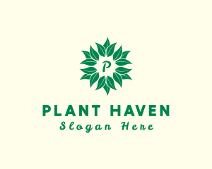 Leafy Plant Flower logo design