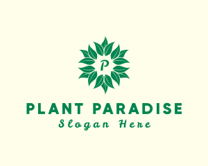 Leafy Plant Flower logo design