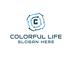 Colorful Digital Lettermark  logo design