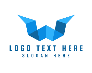 Blue Polygon W logo