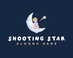 Moon Star Child logo design