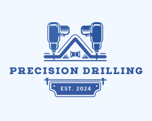 Construction House Drill logo design