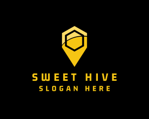 Hive Location Pin logo design