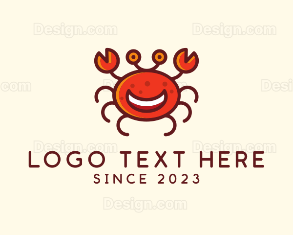 Smiling Aquatic Crab Logo