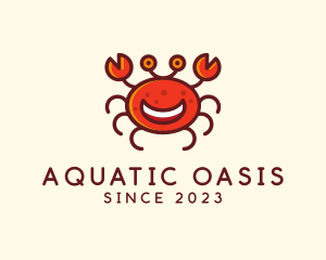 Smiling Aquatic Crab  logo design