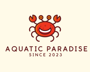 Smiling Aquatic Crab  logo design