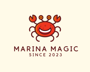 Smiling Aquatic Crab  logo design