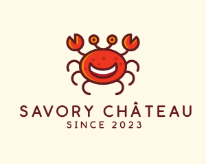 Smiling Aquatic Crab  logo design