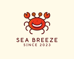 Smiling Aquatic Crab  logo design