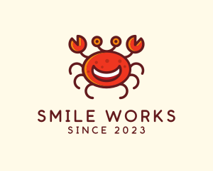 Smiling Aquatic Crab  logo design