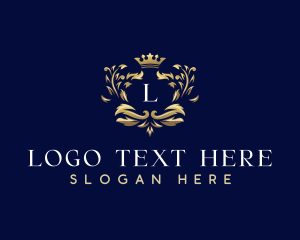 Elegant Crown Leaves logo