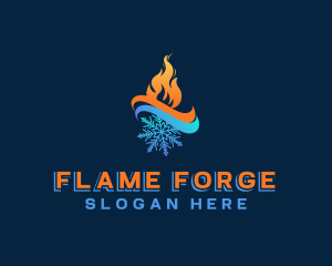 Fire Snowflake Hvac logo design