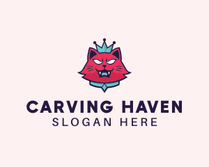 Angry Cat Crown logo design