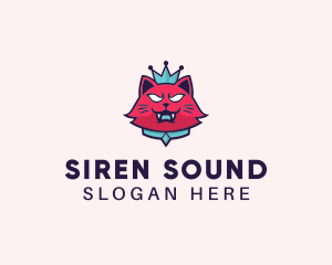 Angry Cat Crown logo design