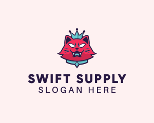 Angry Cat Crown logo design