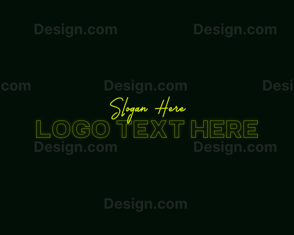 Neon Glow Signature Wordmark Logo