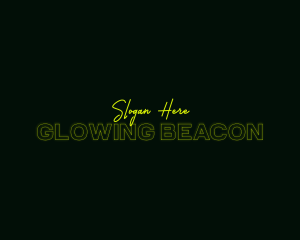 Neon Glow Signature Wordmark logo design