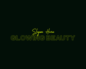 Neon Glow Signature Wordmark logo design