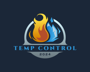 Flaming Ice Burn Thermostat logo design