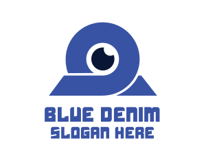 Blue Omega Eye  logo design