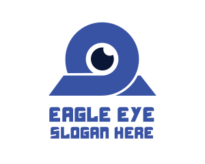 Blue Omega Eye  logo design