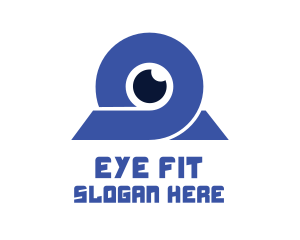 Blue Omega Eye  logo design