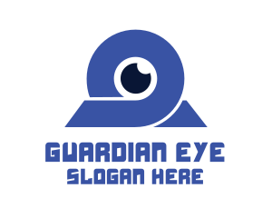 Blue Omega Eye  logo design