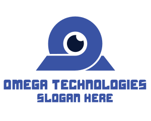 Blue Omega Eye  logo design