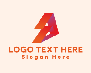 Modern Ribbon Tech Letter A logo