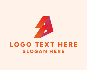 Modern Ribbon Tech Letter A logo