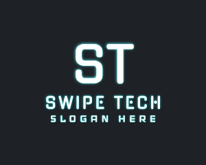 Neon Futuristic Tech logo design