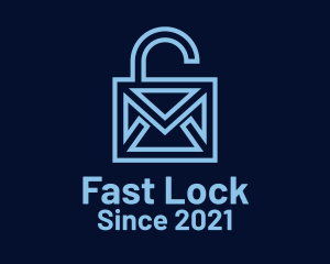 Geometric Email Lock  logo design