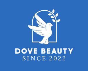 Blue & White Dove Bird logo