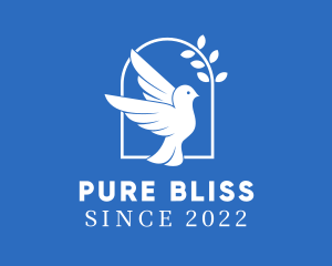 Blue & White Dove Bird logo