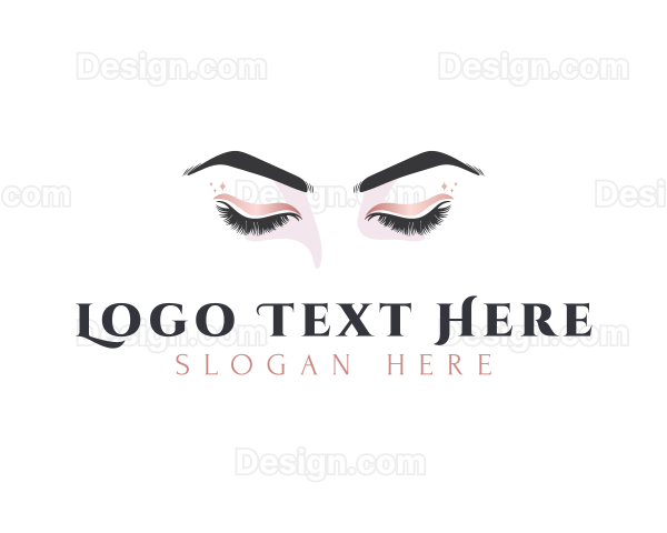 Feminine Eyelashes Gradient Logo