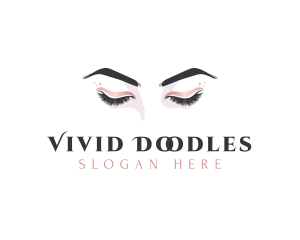 Feminine Eyelashes Gradient logo design