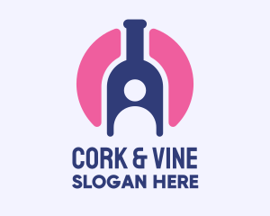 Human Wine Bottle  logo design