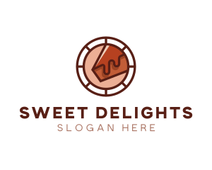 Chocolate Cake Dessert logo design