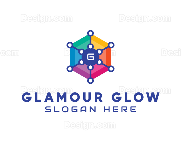Colorful Hexagon Tech Logo