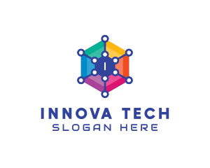 Colorful Hexagon Tech  logo design