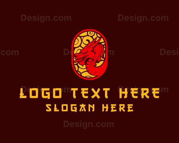 Mythical Oriental Dragon Logo