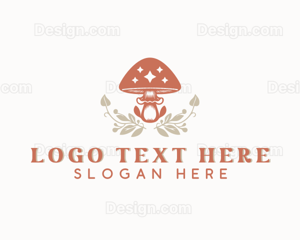 Mushroom Garden Plant Logo